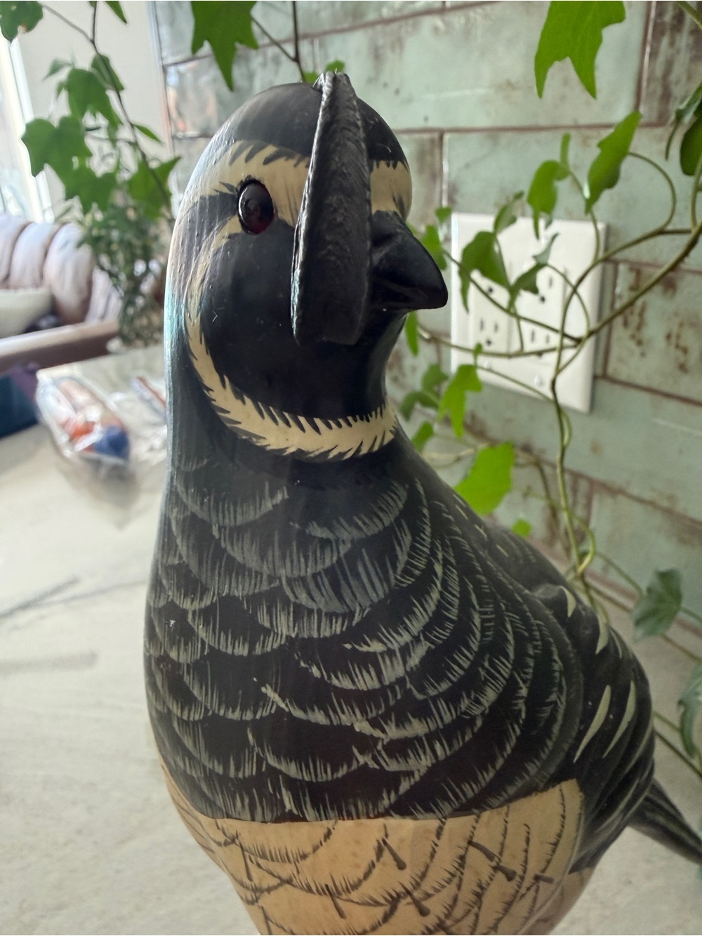 Vintage Chris Olson Hand Carved Wood California Quail Sculpture Signed Wildlife - Picture 7 of 13